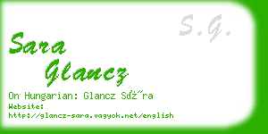 sara glancz business card